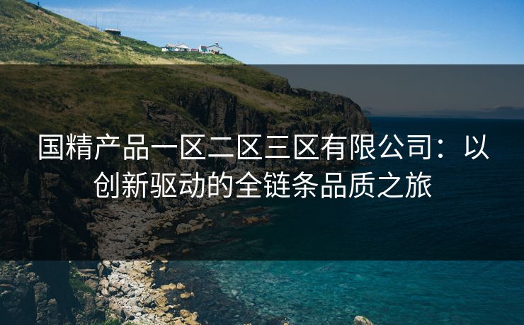 国精产品一区二区三区有限公司：以创新驱动的全链条品质之旅