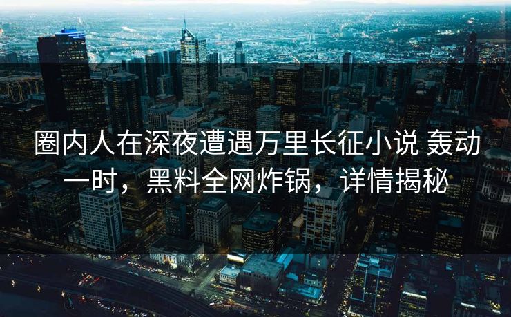圈内人在深夜遭遇万里长征小说 轰动一时，黑料全网炸锅，详情揭秘